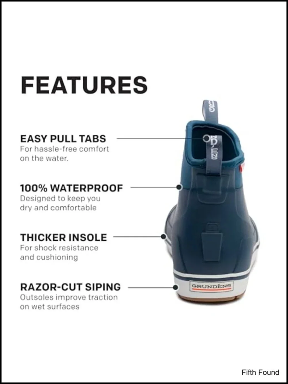 Waterproof Rain Boots with Razor Siping for Wet Surfaces